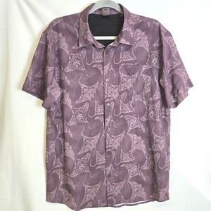 Psycho Tuna Hihimanu Elegance Shirt, Tribal Ray Pattern, Grape Wine, Medium